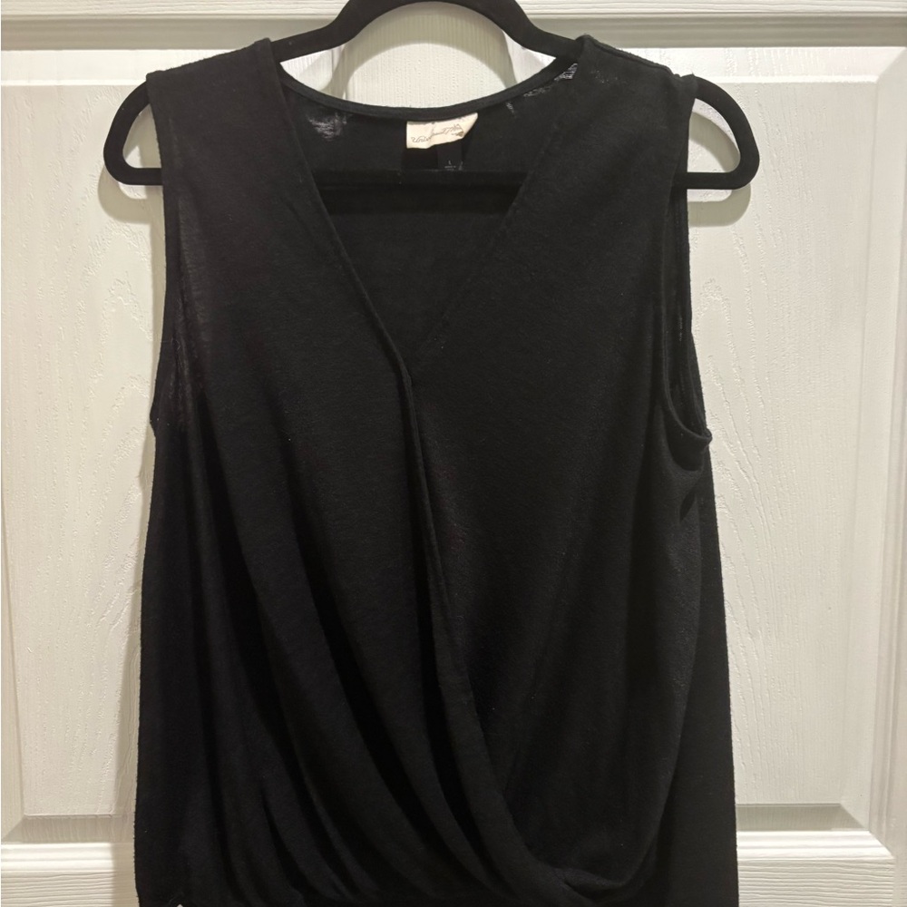 Universal Thread Black Asymmetrical Draped Blouse